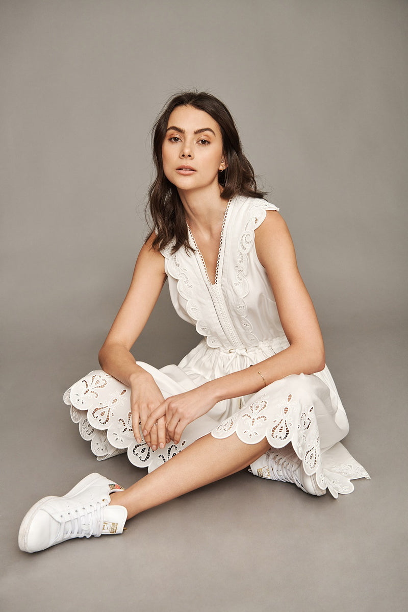 Jeanne Sleeveless Dress - White
