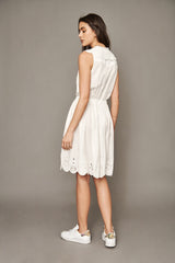 Jeanne Sleeveless Dress - White