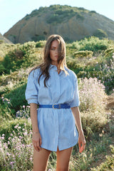 Roxane Shirt Dress - Blue or White
