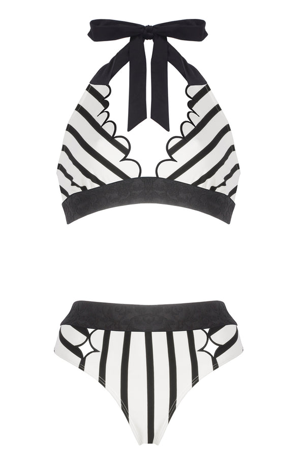 Courtisane halter neck bikini - Striped